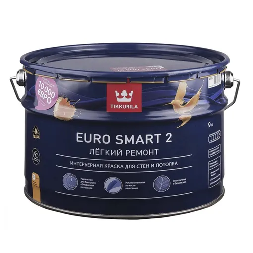 Водоэмульсионные интерьерные краски Tikkurila Euro Smart 2