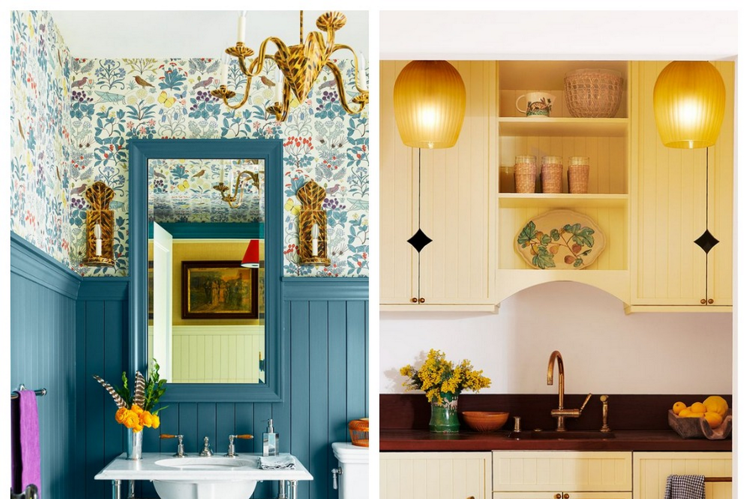 Золотистые обои в интерьере кухни: 64+ идей дизайна