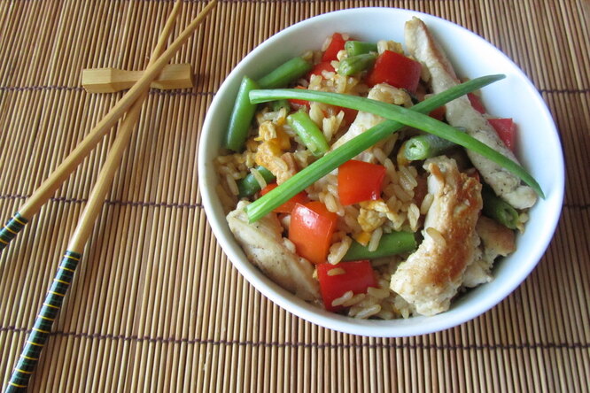 Курица по-китайски с рисом
