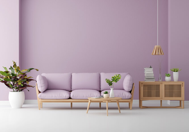 Фиолетовый цвет в интерьере: 60 изысканных вариантов