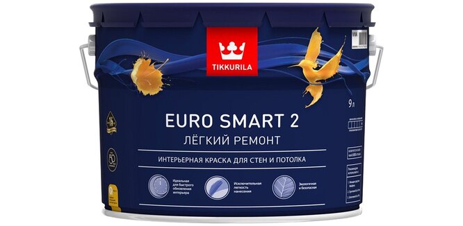 Тиккурила мат. Краска евро Smart 2 VVA 2,7л.. Краска евро Smart 2 VVA 9,0 Л.. Euro Smart 2 VVA гл/мат 2,7 л. Краски ЕВРОПЕЙНТ.