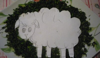 Новогодняя открытка из бумаги в виде овечки. Мастер-класс с пошаговыми фото