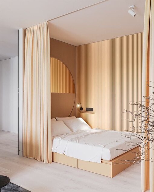 Стеллаж, шторы или деревянные рейки? Как разделить комнату на зоны без ремонта и перепланировки