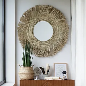 Круглое плетеное зеркало в форме солнца Loully, Филдс