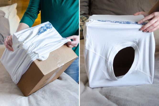 Домик для кошки своими руками из картонной коробки - картинки и фото sauna-chelyabinsk.ru