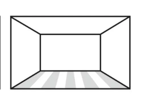 Продольные полосы на полу оптически делают комнату длиннее.