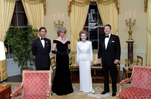 Президент Рональд Рейган, первая леди Нэнси Рейган, принц Чарльз и принцесса Диана